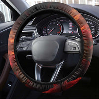 Macedonia Republic Day Steering Wheel Cover Ilinden Monument Red Poppy - Wonder Print Shop