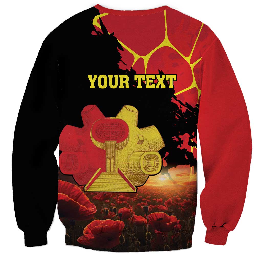 Personalized Macedonia Republic Day Sweatshirt Ilinden Monument Red Poppy - Wonder Print Shop