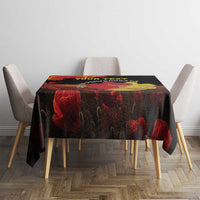 Personalized Macedonia Republic Day Tablecloth Ilinden Monument Red Poppy - Wonder Print Shop