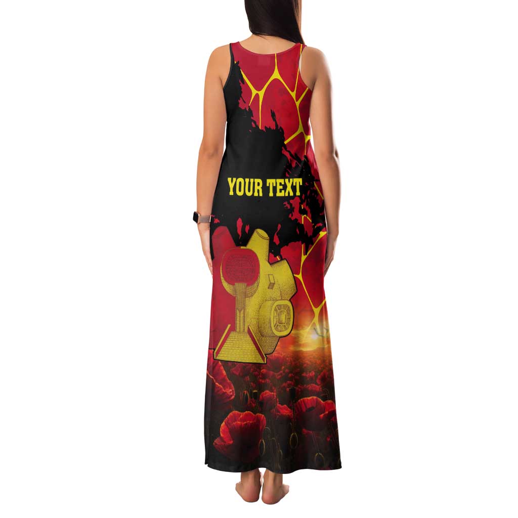Personalized Macedonia Republic Day Tank Maxi Dress Ilinden Monument Red Poppy - Wonder Print Shop