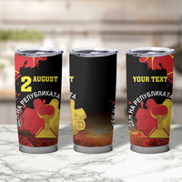 Personalized Macedonia Republic Day Tumbler Cup Ilinden Monument Red Poppy - Wonder Print Shop