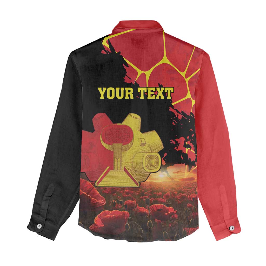 Personalized Macedonia Republic Day Women Casual Shirt Ilinden Monument Red Poppy - Wonder Print Shop