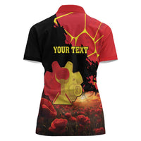 Personalized Macedonia Republic Day Women Polo Shirt Ilinden Monument Red Poppy - Wonder Print Shop