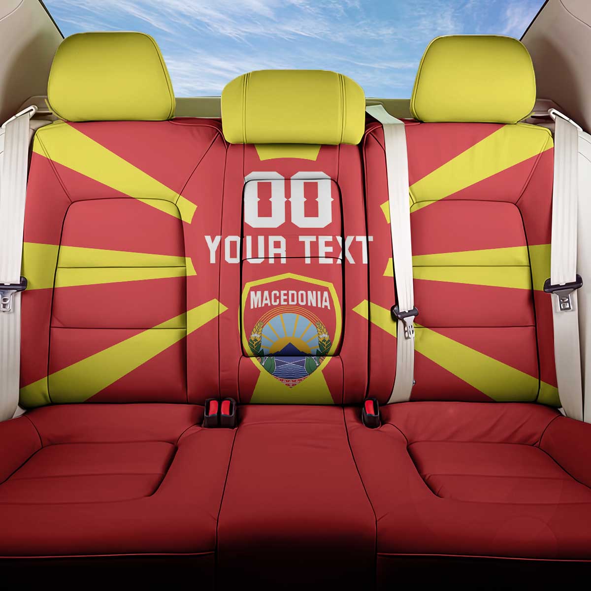Custom Macedonia Back Car Seat Cover Flag Style - Wonder Print Shop