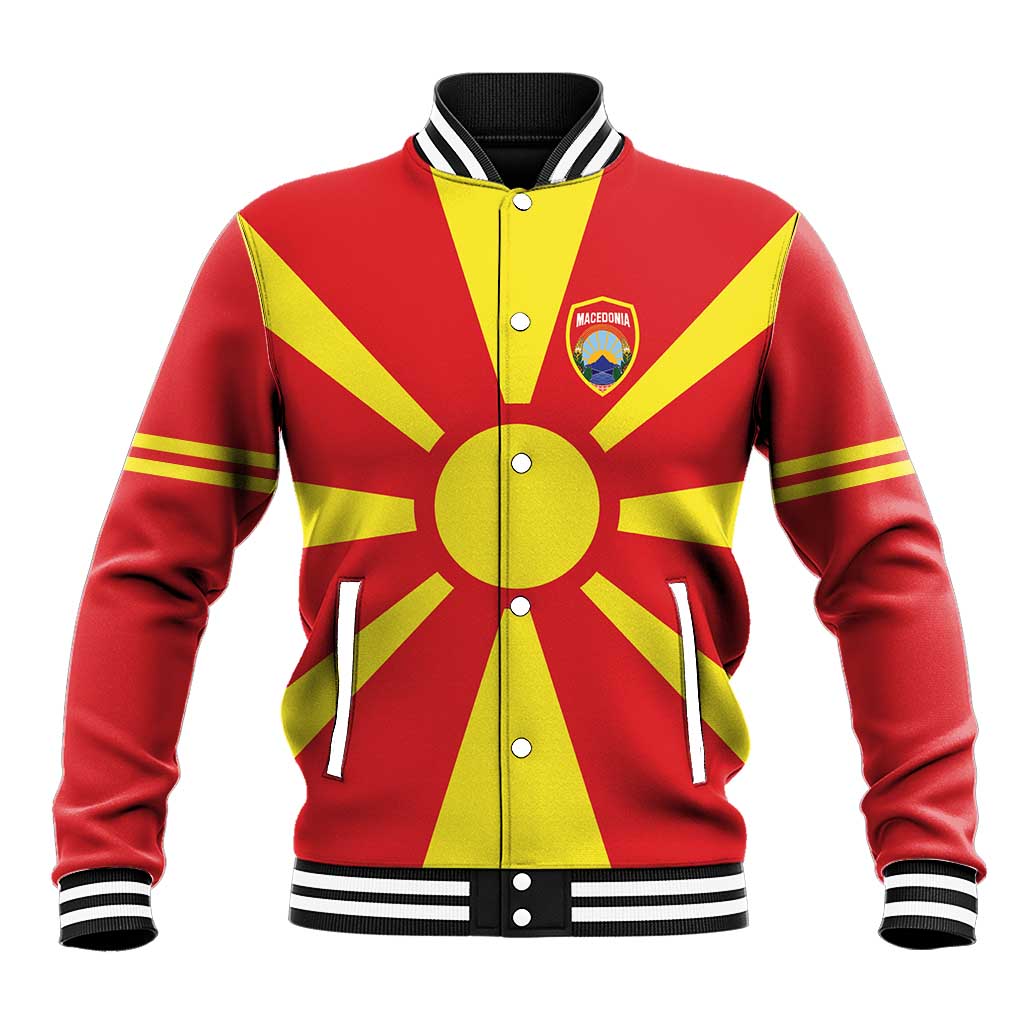 Custom Macedonia Baseball Jacket Flag Style - Wonder Print Shop