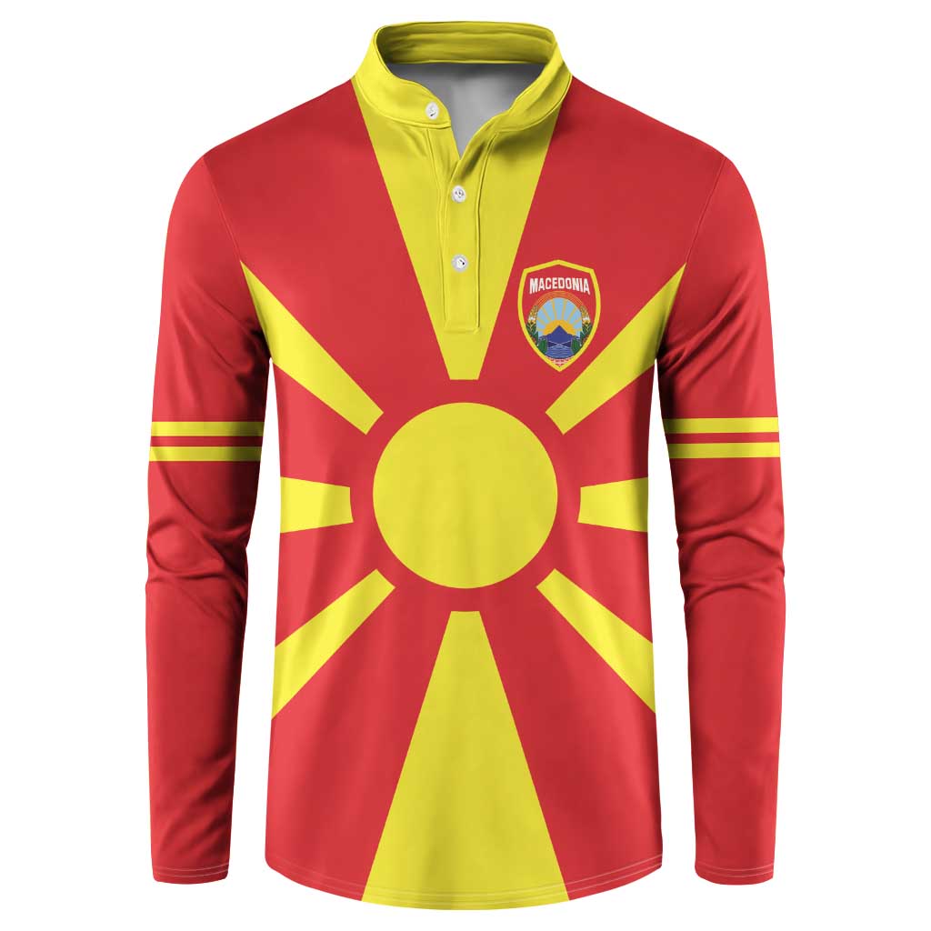 Custom Macedonia Button Sweatshirt Flag Style - Wonder Print Shop