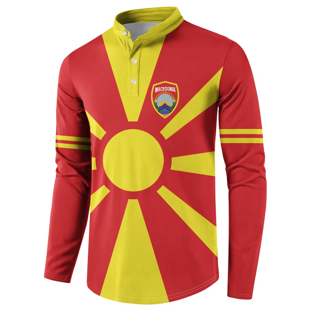 Custom Macedonia Button Sweatshirt Flag Style - Wonder Print Shop