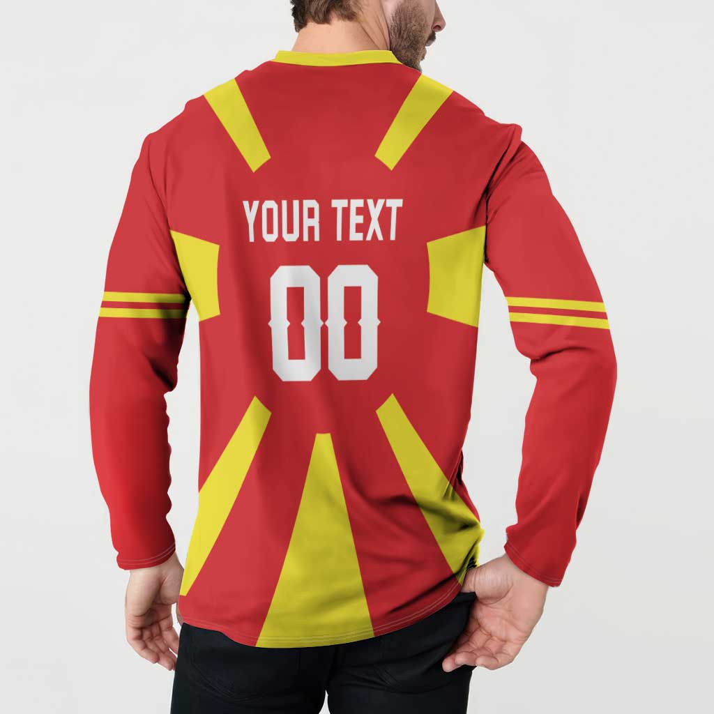 Custom Macedonia Button Sweatshirt Flag Style - Wonder Print Shop