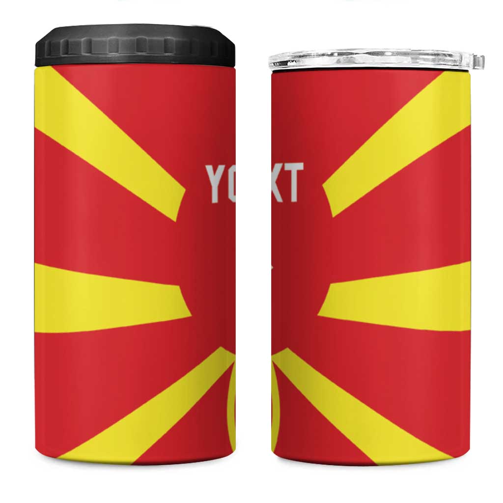 Custom Macedonia 4 in 1 Can Cooler Tumbler Flag Style - Wonder Print Shop