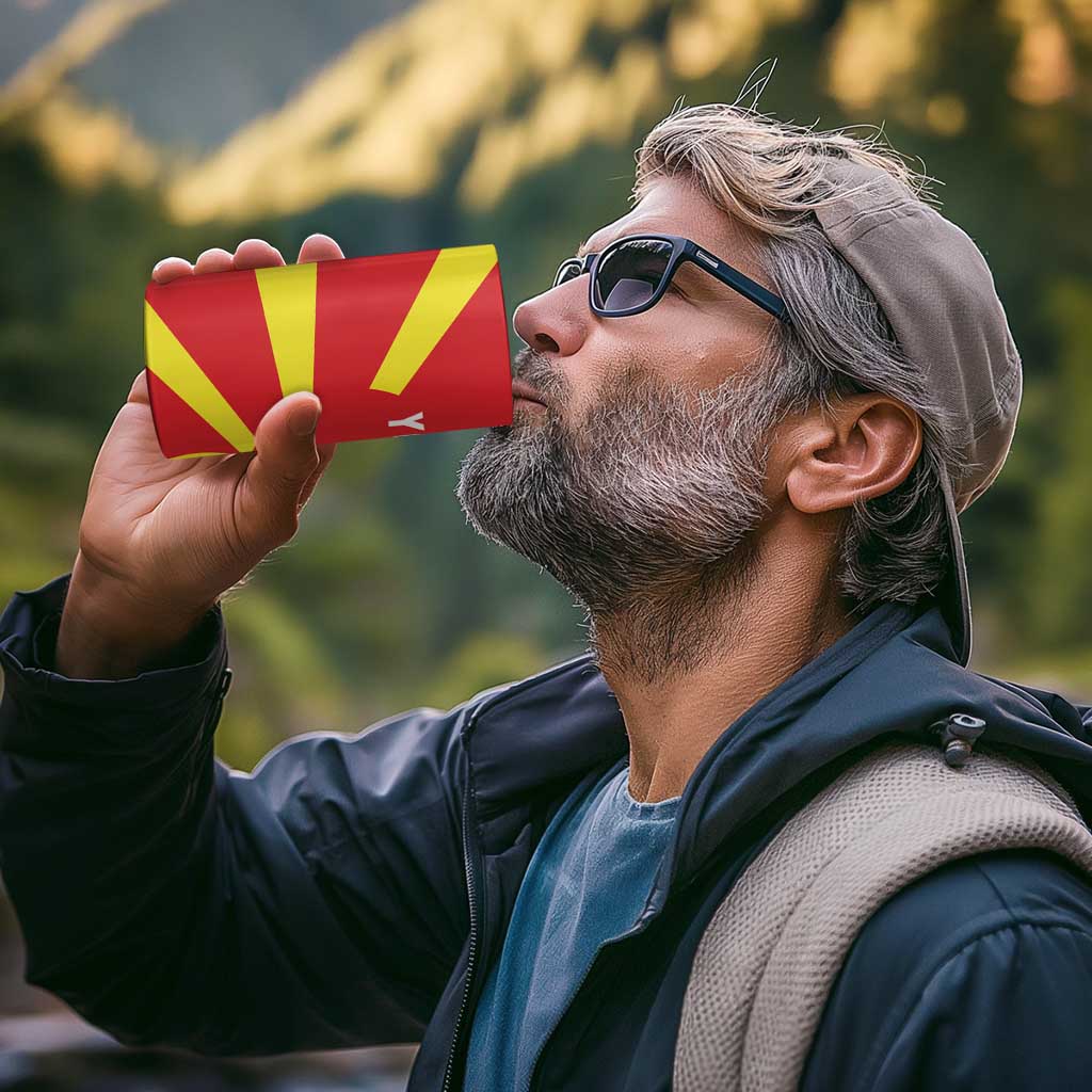 Custom Macedonia 4 in 1 Can Cooler Tumbler Flag Style - Wonder Print Shop