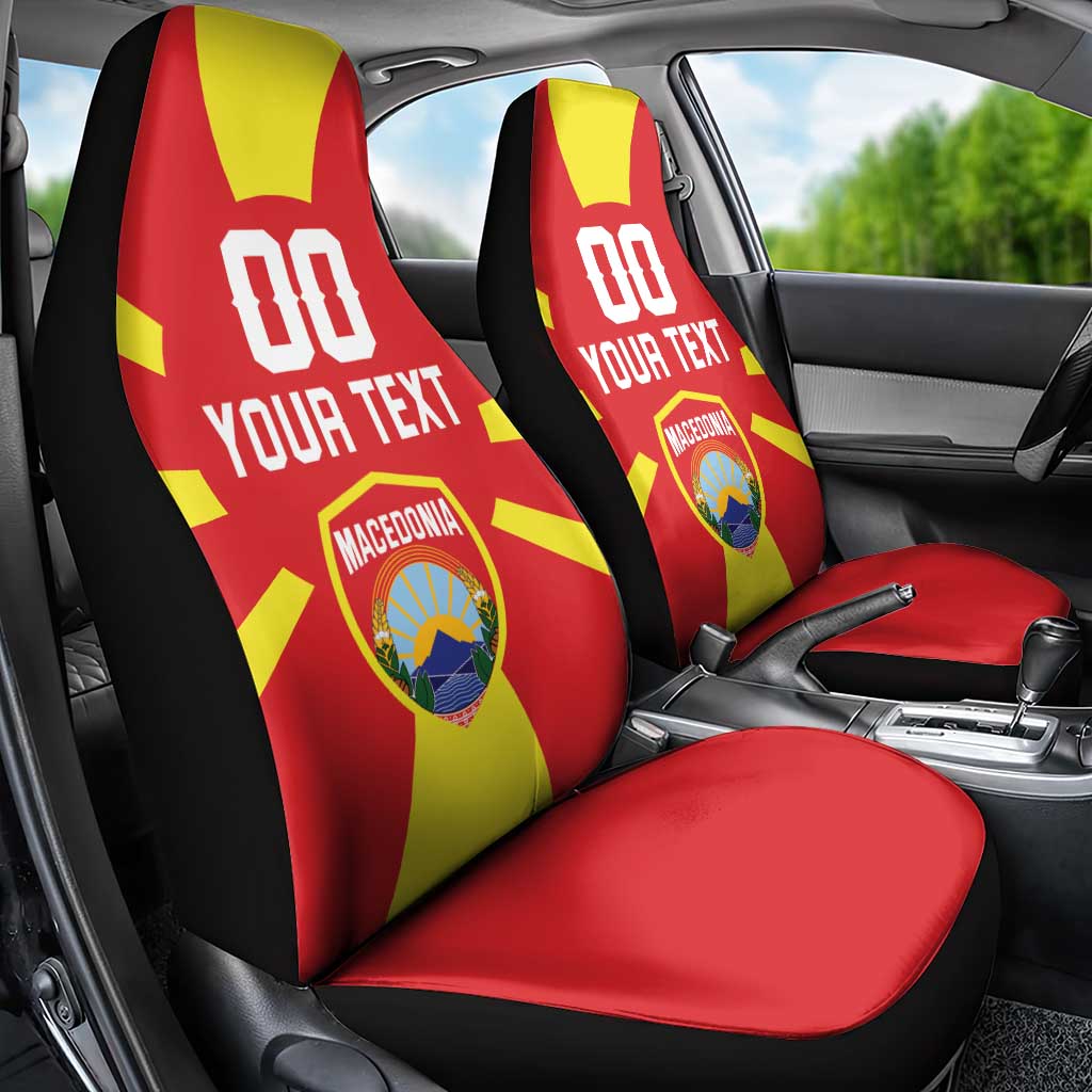 Custom Macedonia Car Seat Cover Flag Style - Wonder Print Shop