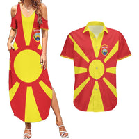 Custom Macedonia Couples Matching Summer Maxi Dress and Hawaiian Shirt Flag Style - Wonder Print Shop