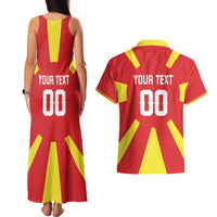 Custom Macedonia Couples Matching Tank Maxi Dress and Hawaiian Shirt Flag Style - Wonder Print Shop