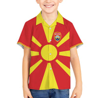 Custom Macedonia Family Matching Off The Shoulder Long Sleeve Dress and Hawaiian Shirt Flag Style - Wonder Print Shop