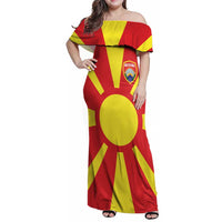 Custom Macedonia Family Matching Off Shoulder Maxi Dress and Hawaiian Shirt Flag Style - Wonder Print Shop