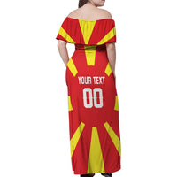 Custom Macedonia Family Matching Off Shoulder Maxi Dress and Hawaiian Shirt Flag Style - Wonder Print Shop