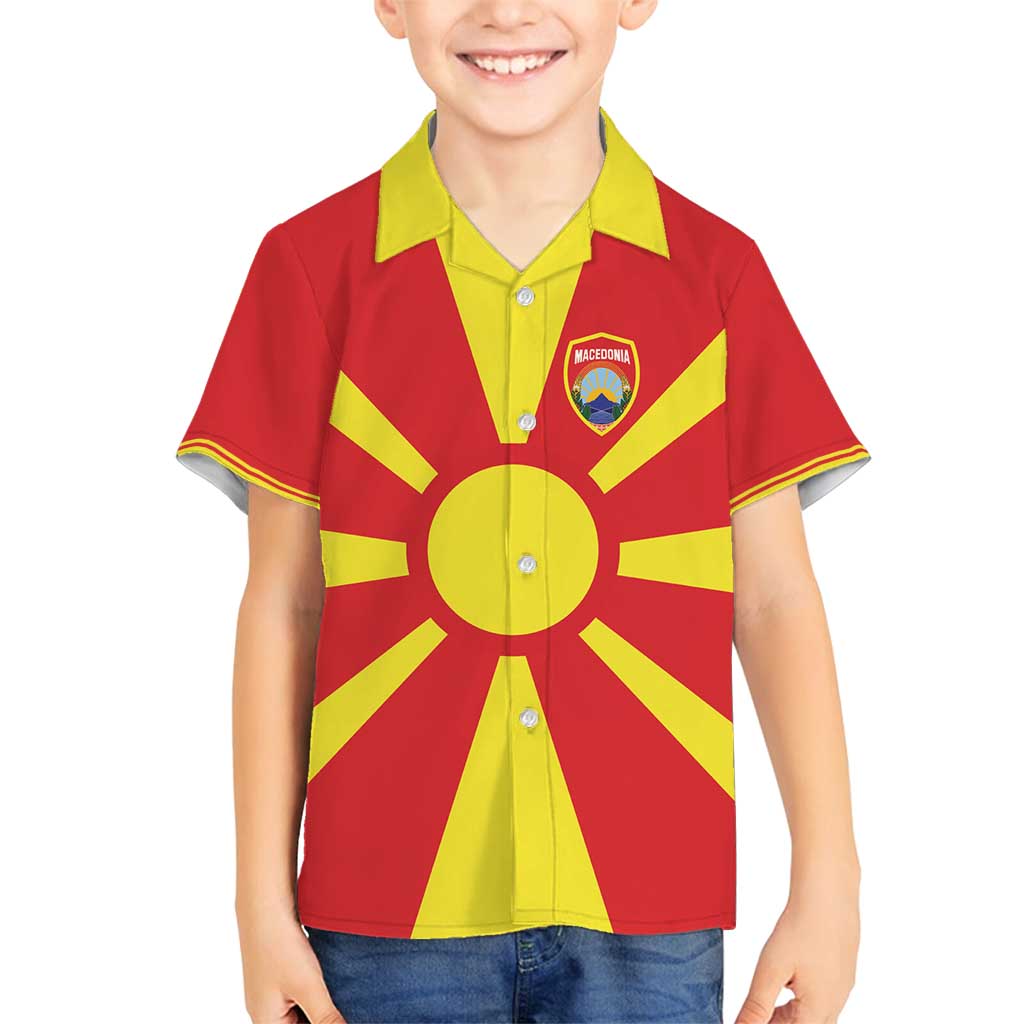 Custom Macedonia Family Matching Off Shoulder Maxi Dress and Hawaiian Shirt Flag Style - Wonder Print Shop