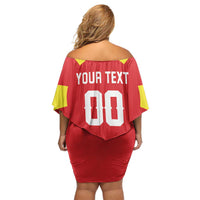 Custom Macedonia Family Matching Off Shoulder Short Dress and Hawaiian Shirt Flag Style - Wonder Print Shop