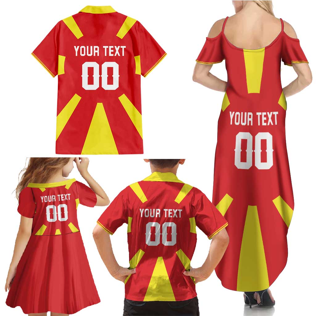 Custom Macedonia Family Matching Summer Maxi Dress and Hawaiian Shirt Flag Style - Wonder Print Shop