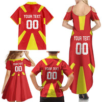 Custom Macedonia Family Matching Summer Maxi Dress and Hawaiian Shirt Flag Style - Wonder Print Shop