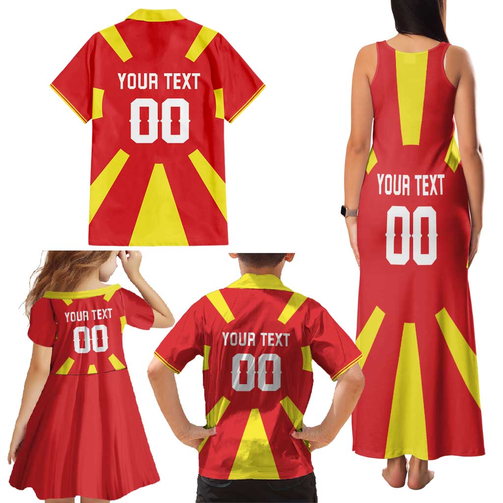 Custom Macedonia Family Matching Tank Maxi Dress and Hawaiian Shirt Flag Style - Wonder Print Shop