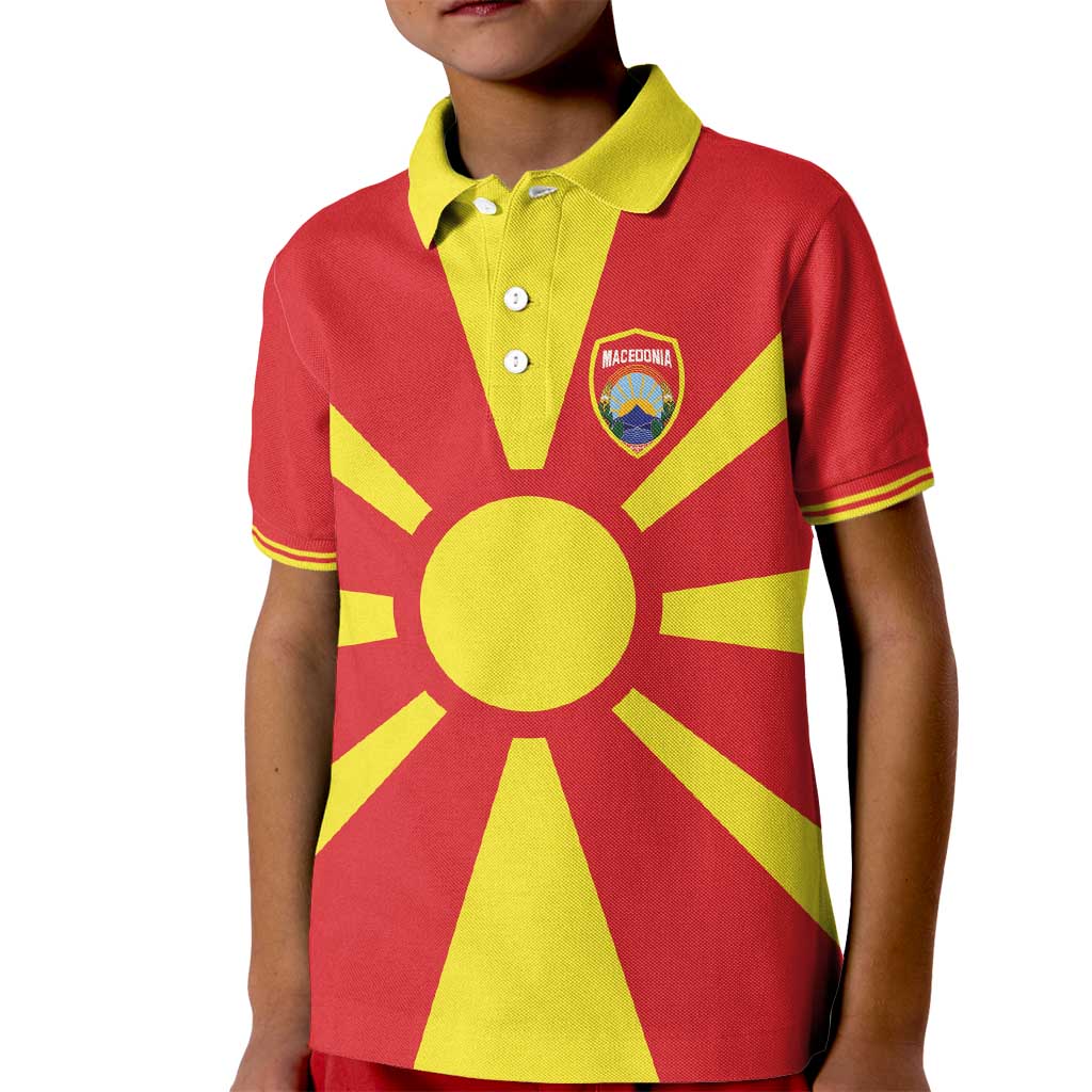 Custom Macedonia Kid Polo Shirt Flag Style - Wonder Print Shop
