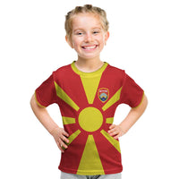 Custom Macedonia Kid T Shirt Flag Style - Wonder Print Shop