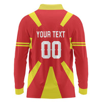 Custom Macedonia Long Sleeve Polo Shirt Flag Style - Wonder Print Shop