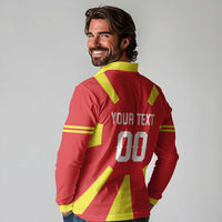 Custom Macedonia Long Sleeve Polo Shirt Flag Style - Wonder Print Shop