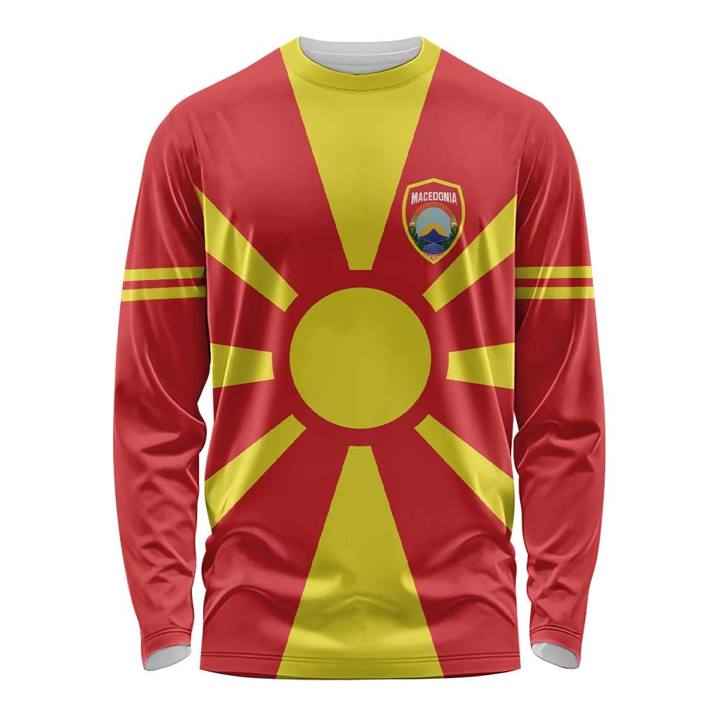 Custom Macedonia Long Sleeve Shirt Flag Style - Wonder Print Shop