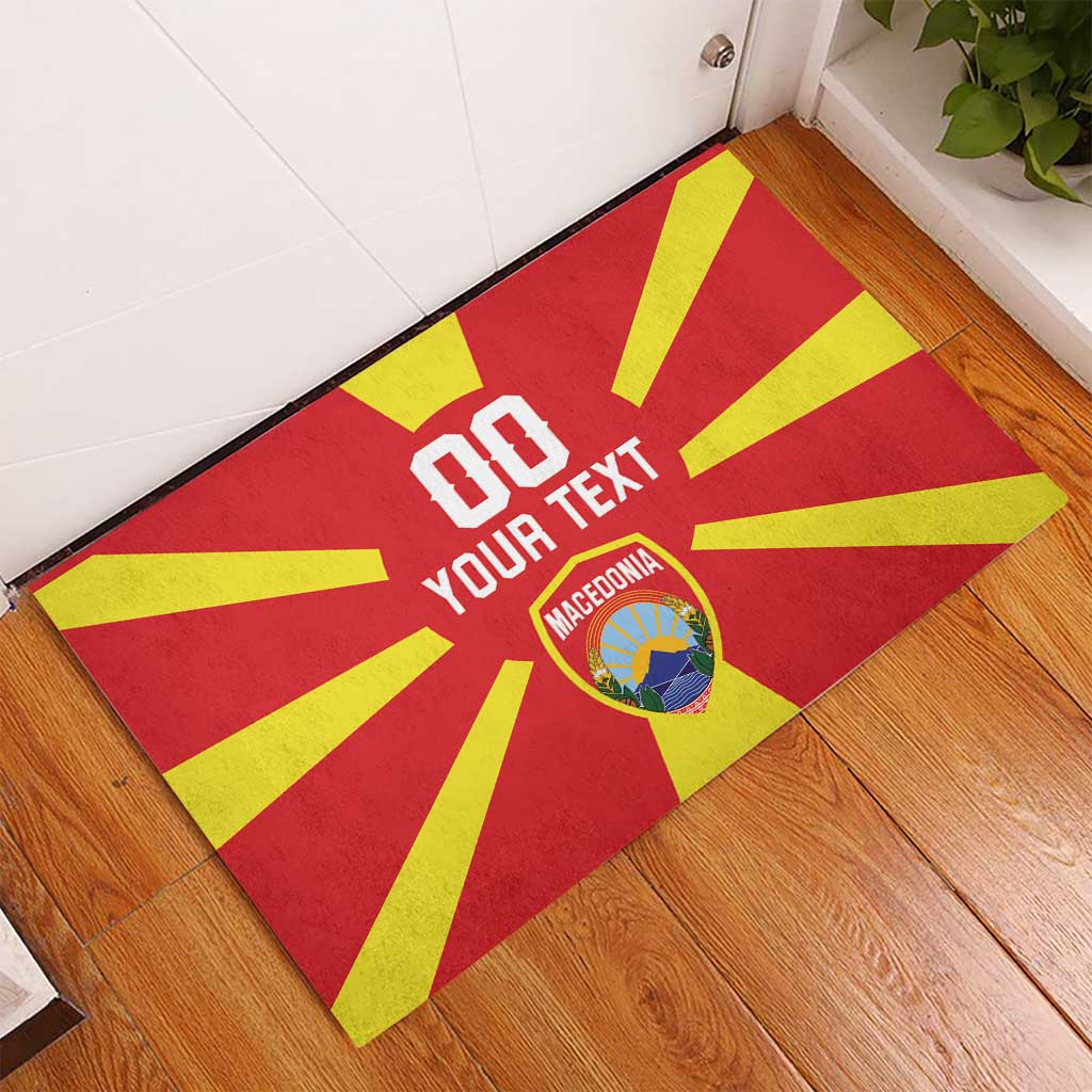 Custom Macedonia Rubber Doormat Flag Style - Wonder Print Shop
