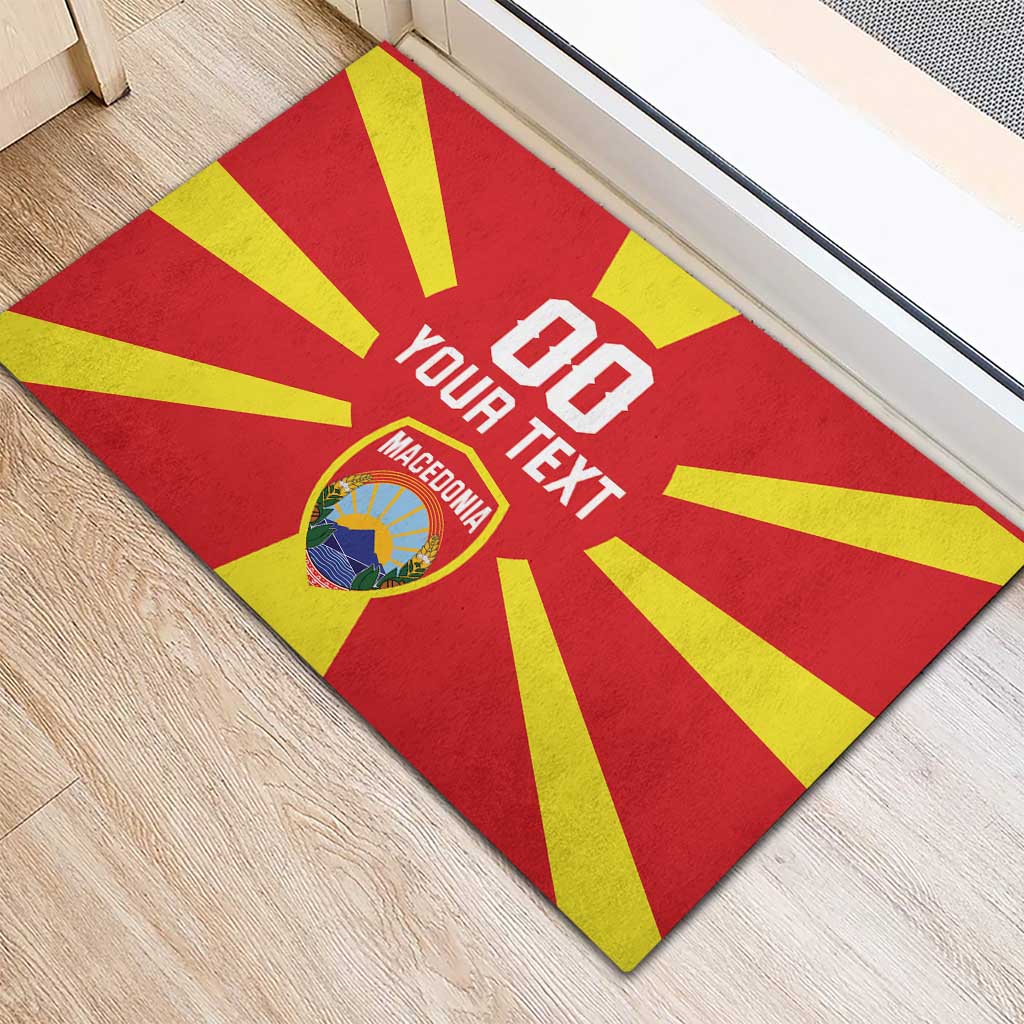 Custom Macedonia Rubber Doormat Flag Style - Wonder Print Shop