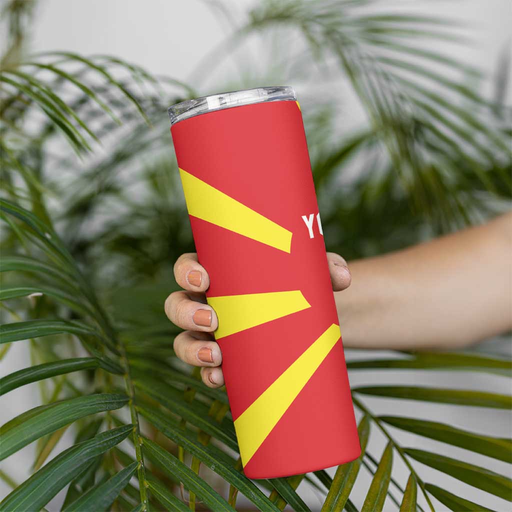 Custom Macedonia Skinny Tumbler Flag Style - Wonder Print Shop