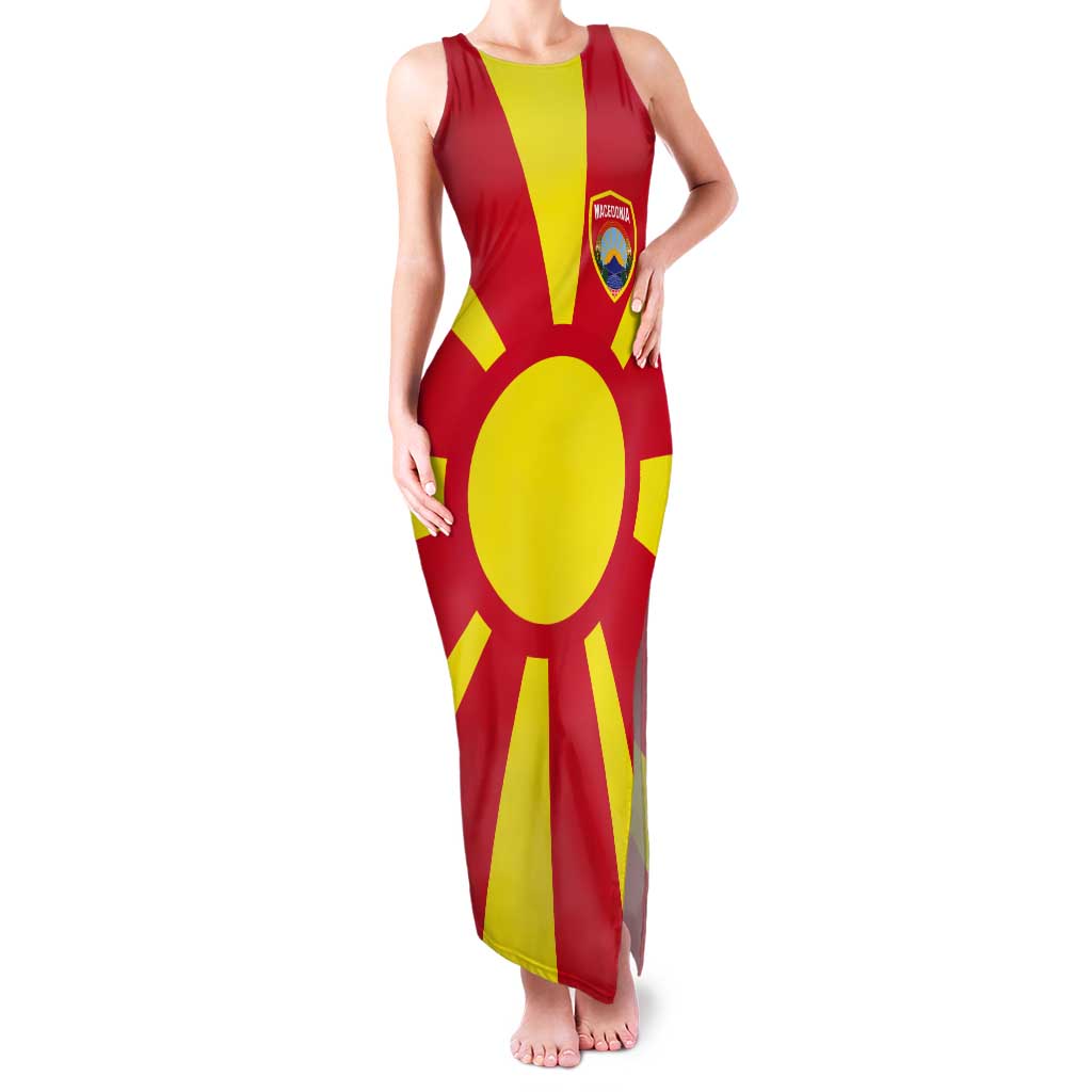 Custom Macedonia Tank Maxi Dress Flag Style - Wonder Print Shop