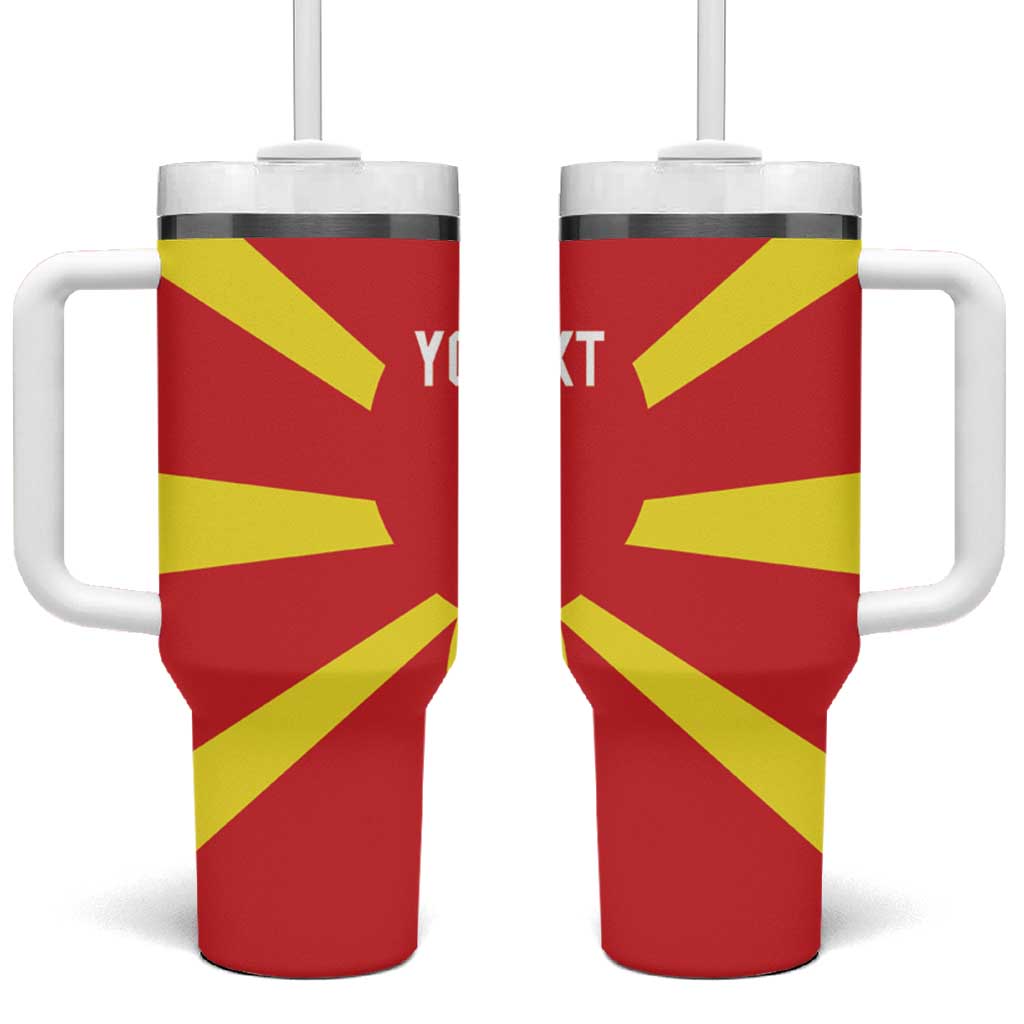 Custom Macedonia Tumbler With Handle Flag Style - Wonder Print Shop