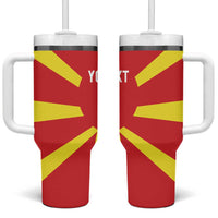 Custom Macedonia Tumbler With Handle Flag Style - Wonder Print Shop