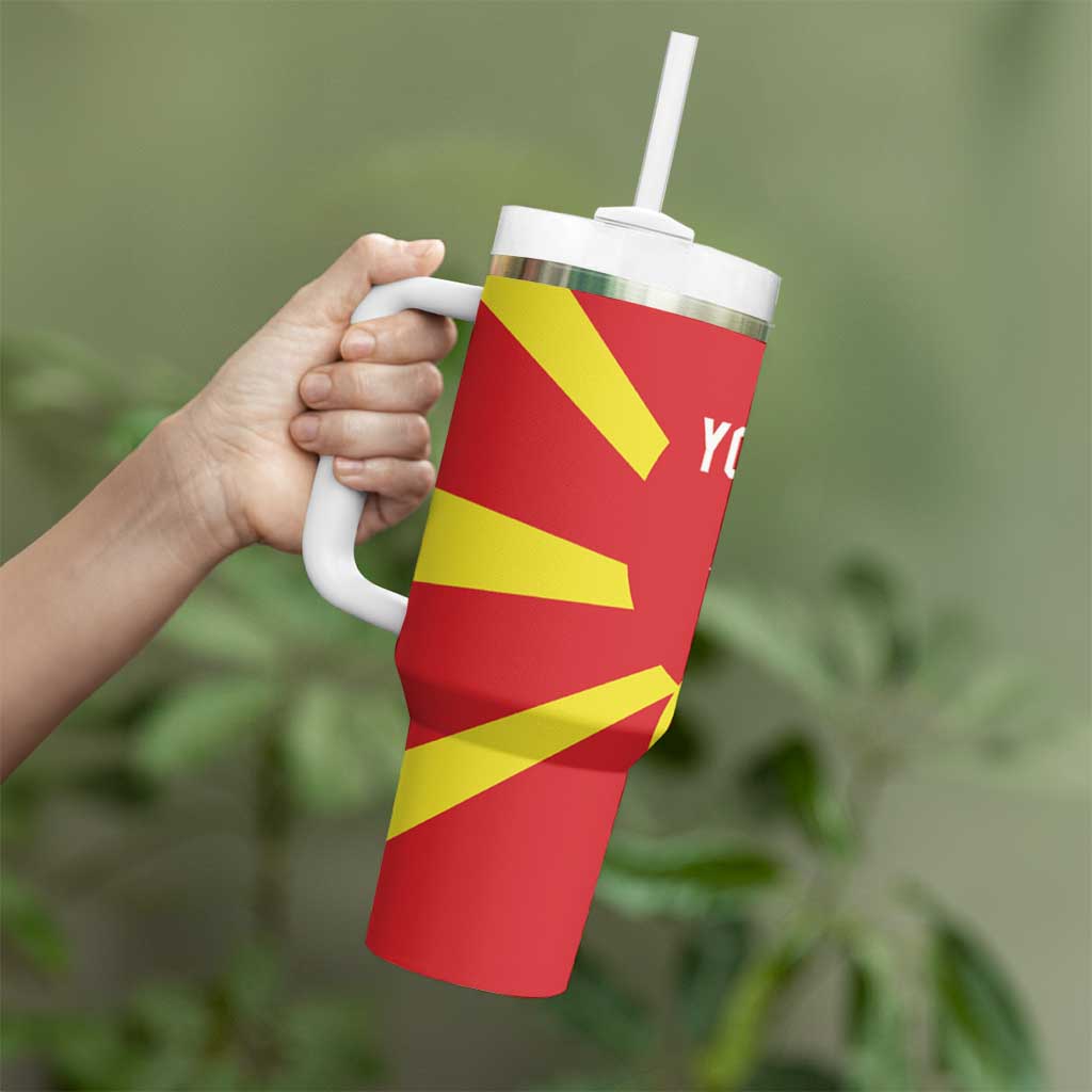 Custom Macedonia Tumbler With Handle Flag Style - Wonder Print Shop