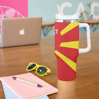 Custom Macedonia Tumbler With Handle Flag Style - Wonder Print Shop