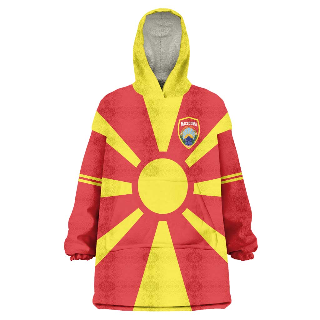 Custom Macedonia Wearable Blanket Hoodie Flag Style - Wonder Print Shop