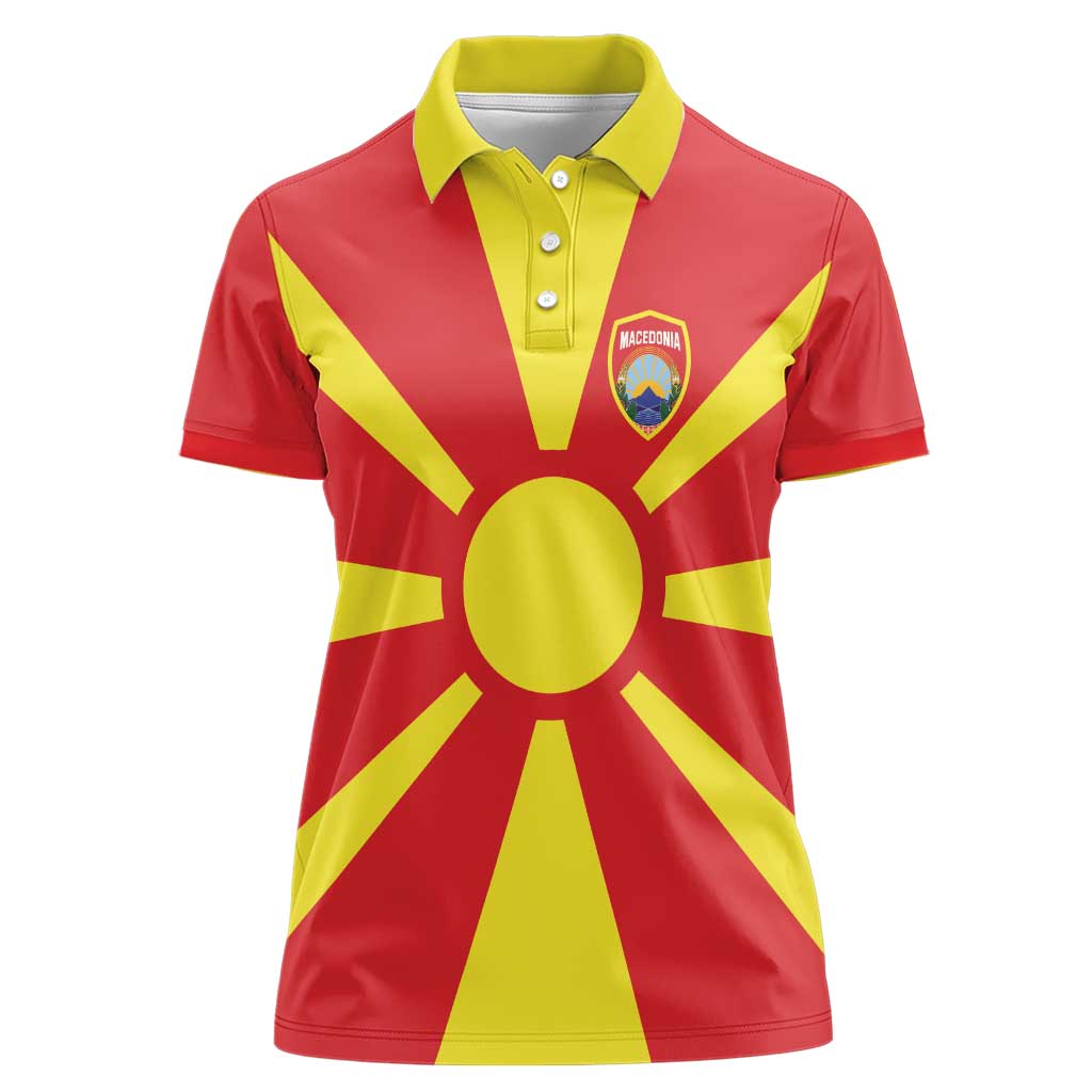 Custom Macedonia Women Polo Shirt Flag Style - Wonder Print Shop