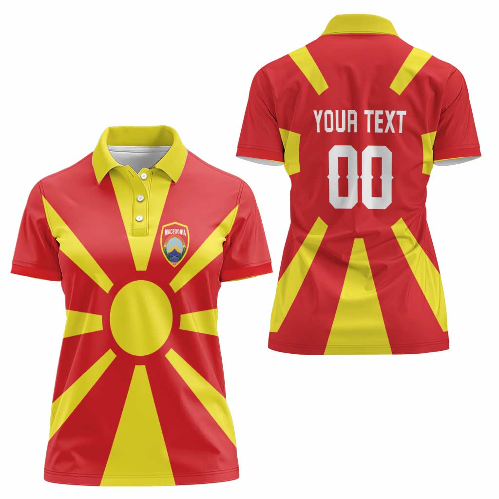 Custom Macedonia Women Polo Shirt Flag Style - Wonder Print Shop