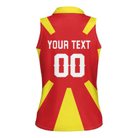 Custom Macedonia Women Sleeveless Polo Shirt Flag Style - Wonder Print Shop