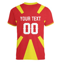 Custom Macedonia Women V-Neck T-Shirt Flag Style - Wonder Print Shop