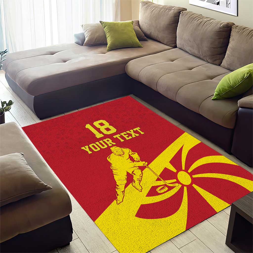 Macedonia Ice Hockey Custom Area Rug Go Champion - Wonder Print Shop