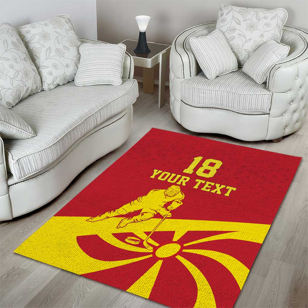 Macedonia Ice Hockey Custom Area Rug Go Champion - Wonder Print Shop