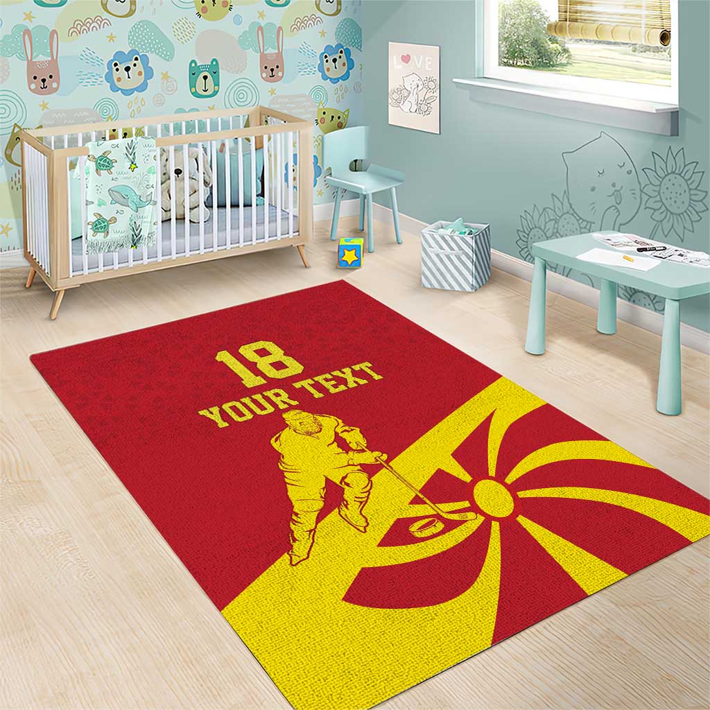 Macedonia Ice Hockey Custom Area Rug Go Champion - Wonder Print Shop