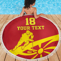 Macedonia Ice Hockey Custom Beach Blanket Go Champion - Wonder Print Shop