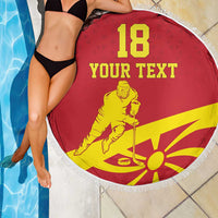 Macedonia Ice Hockey Custom Beach Blanket Go Champion - Wonder Print Shop