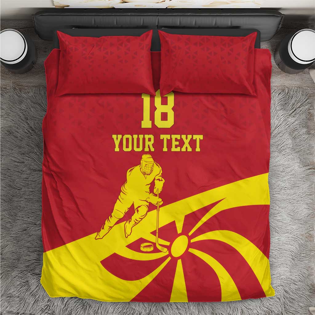 Macedonia Ice Hockey Custom Bedding Set Go Champion - Wonder Print Shop