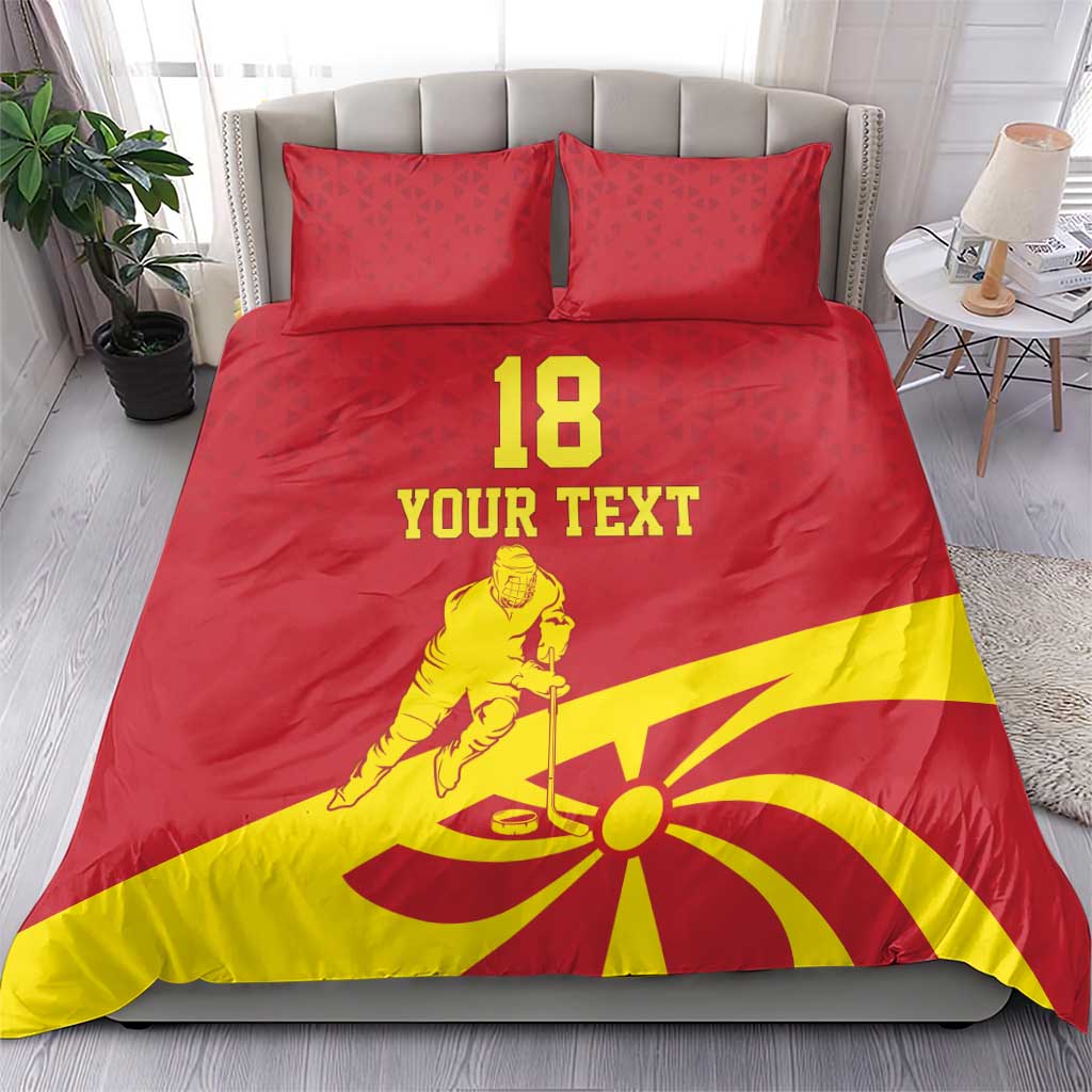 Macedonia Ice Hockey Custom Bedding Set Go Champion - Wonder Print Shop